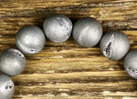 Akaatti, harmaa pinnoitettu 10mm irtohelmi