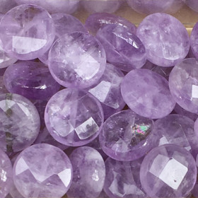 Ametisti vaalea violetti viistehiottu  16x8mm litteä irtohelmi