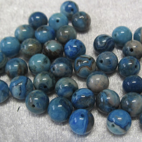 Akaatti turkoosivärjätty pyöreä 8mm irtohelmi