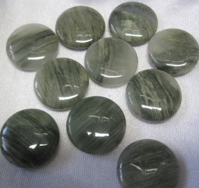 Sammalakaatti vihreä litteä 25x8mm kiekko irtohelmi