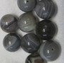 Akaatti pyöreä 16mm harmaanruskea natural irtohelmi