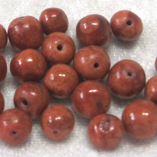 Koralli oranssinpunainen pyöreä 7-9mm irtohelmi