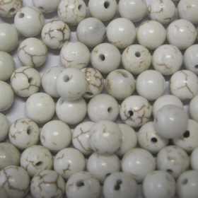 Magnesiitti luonnonvalkoinen 6mm irtohelmi