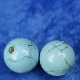 Magnesiitti turkoosivärjätty pyöreä 16mm irtohelmi