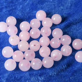 Ruusukvartsi 8mm vahvempi vaaleanpunainen väri, värjätty irtohelmi