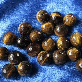 Tiikerinsilmä viistehiottu iso ruskea 14mm irtohelmi