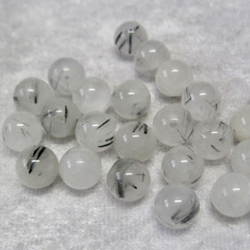 Rutiilikvartsi 8mm mustavalkoinen irtohelmi