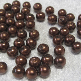 Kuparinruskea 8mm synteettinen irtohelmi