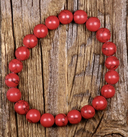 Rannekoru magnesiitti 8mm värjätty punainen 16cm. PUOLUKKA