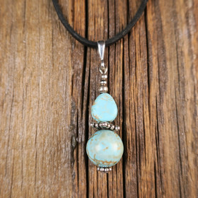 Riipus turkoosi hopeakoristein, 38mm kokonaispituus