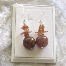 Korvakorut mansikkakivi ja aurinkokivi Sun5