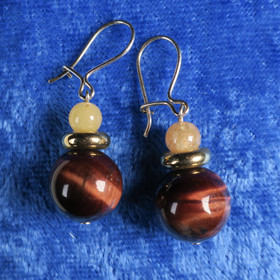 Korvakorut häränsilmä 12mm ja sitriini