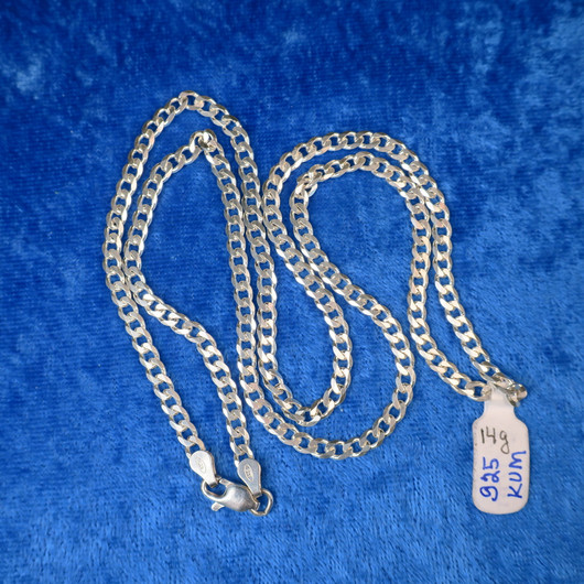 Hopeaketju panssariketju 60cm  3.5mm