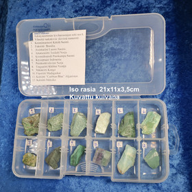 Kiviharrastajan setti nroA  vihreitä raakakiviä