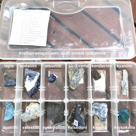 Kiviharrastajan setti nroB  sinisiä raakakiviä