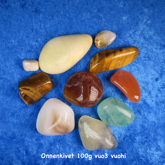 Onnenkivisetti 100g rumpuhiottuja vuohen onnenkiviä VUO3