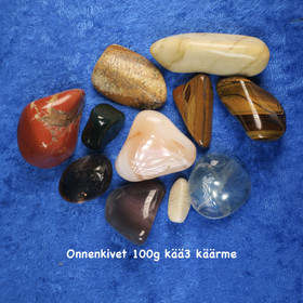 Onnenkivisetti 100g rumpuhiottuja käärmeen onnenkiviä KÄÄ3