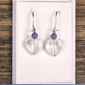 Korvakorut vuorikidesydän 12mm ja ametisti