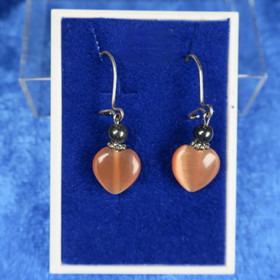 Korvakorut oranssi kissansilmä kuitulasisydän ja hematiitti A