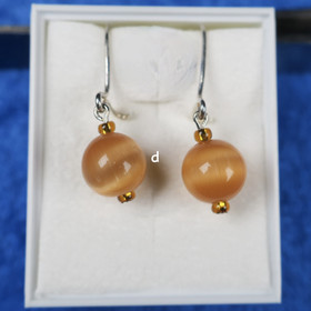 Korvakorut kissansilmälasi 8mm oranssi