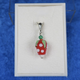 Riipus MANSIKKA lasia, pallot akaattia