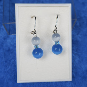 Korvakorut taivaansininen ja harmaa kissansilmälasi 