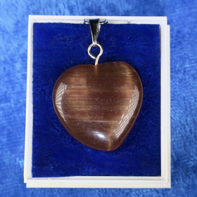 Riipus sydän 20mm kuparinruskea kuitulasi