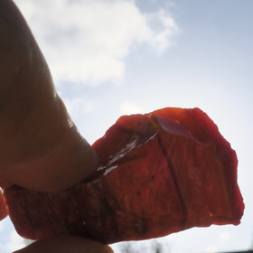  Raakalasi 61g oranssi raidallinen opaakki nro38