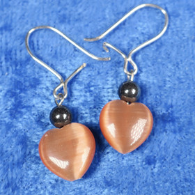 Korvakorut oranssi kissansilmä kuitulasisydän ja hematiitti B