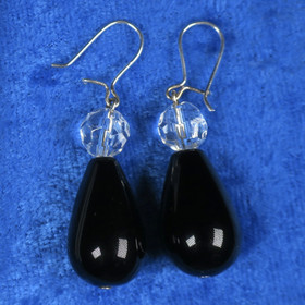 Korvakorut onyksi pisara ja vuorikide onyxF