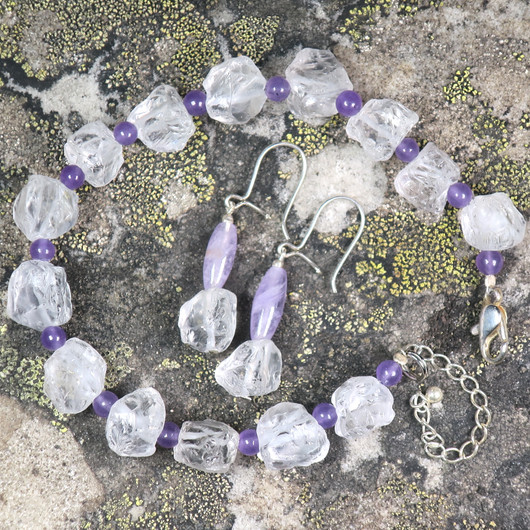 Rannekoru raaka vuorikide ja ametisti, 18-24cm MAIJU