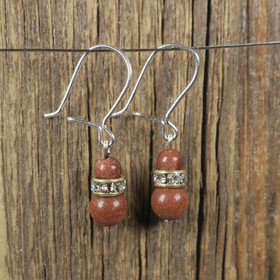 Korvakorut aventuriini kultavirta zirkonikoristein 6z4