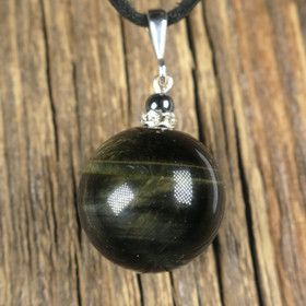 Riipus haukansilmä 16mm ja hematiitti zirkonikoristein FFH