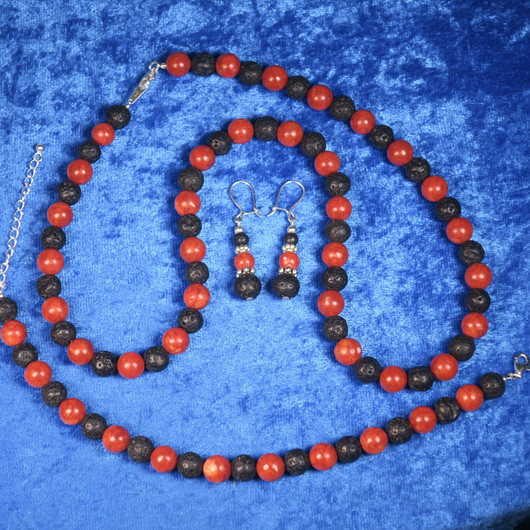 Korusetti laavakivi ja koralli punamusta. KORLA2