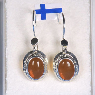 Hopeakorvakorut meripihka 6x8mm