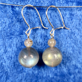 Korvakorut labradoriitti 10mm, 4mm SYLVI1