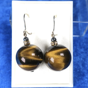 Korvakorut 16mm tiikerinsilmä zirkonikoristein 