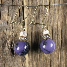 Korvakorut tsharoiitti ja vuorikide jää-ice zirkonikoristein nro14k 