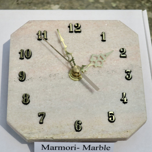 Seinäkello marmori 12x12cm pastellisävyt 337E2