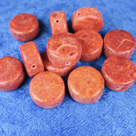 Koralli oranssinpunainen 14x8mm pillerimallinen irtohelmi