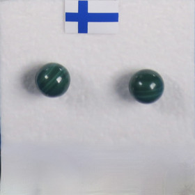 Nappikorvakorut malakiitti tummanvihreä 5mm