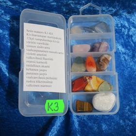 Kiviharrastajan setti 12 kpl rumpuhiottuja kiviä nro K2-K6