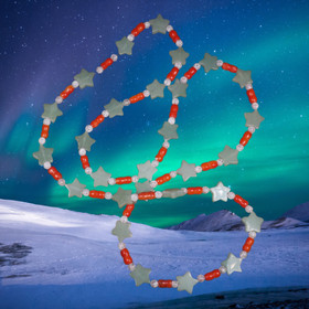 Helmet aventuriinitähti, koralli, vuorikide jää-ice 76cm. TÄHTI