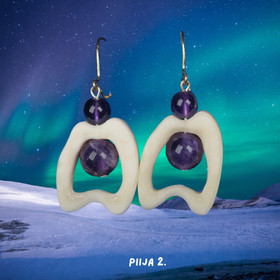 Korvakorut tumma ametisti ja poronluu PIIJA2