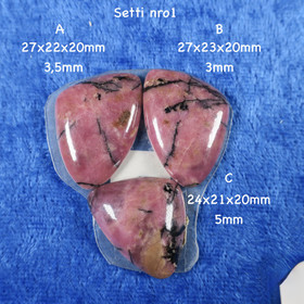 Kapussi setti rodoniitti 3kpl nro1
