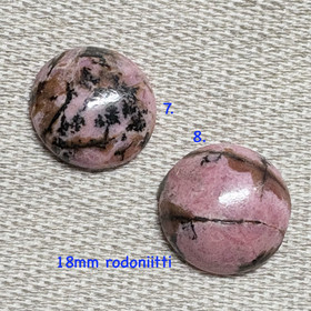 Kapussi rodoniitti  18mm pyöreä cabochon