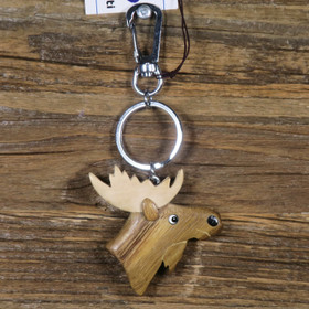 Avaimenperä hirven pää sivulta, puuta