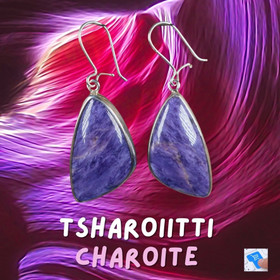 Korvakorut tsharoiitti charoite kolmikulmaiset, kookkaat KRY