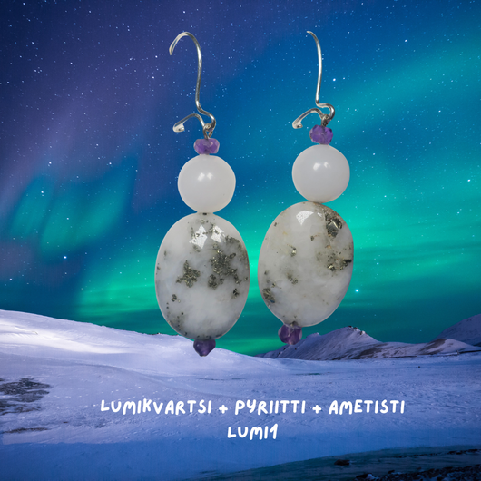 Korvakorut pyriitti lumikvartsi ametisti LUMI1
