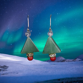 Korvakorut aventuriini joulukuusi zirkonikoristein JOU5